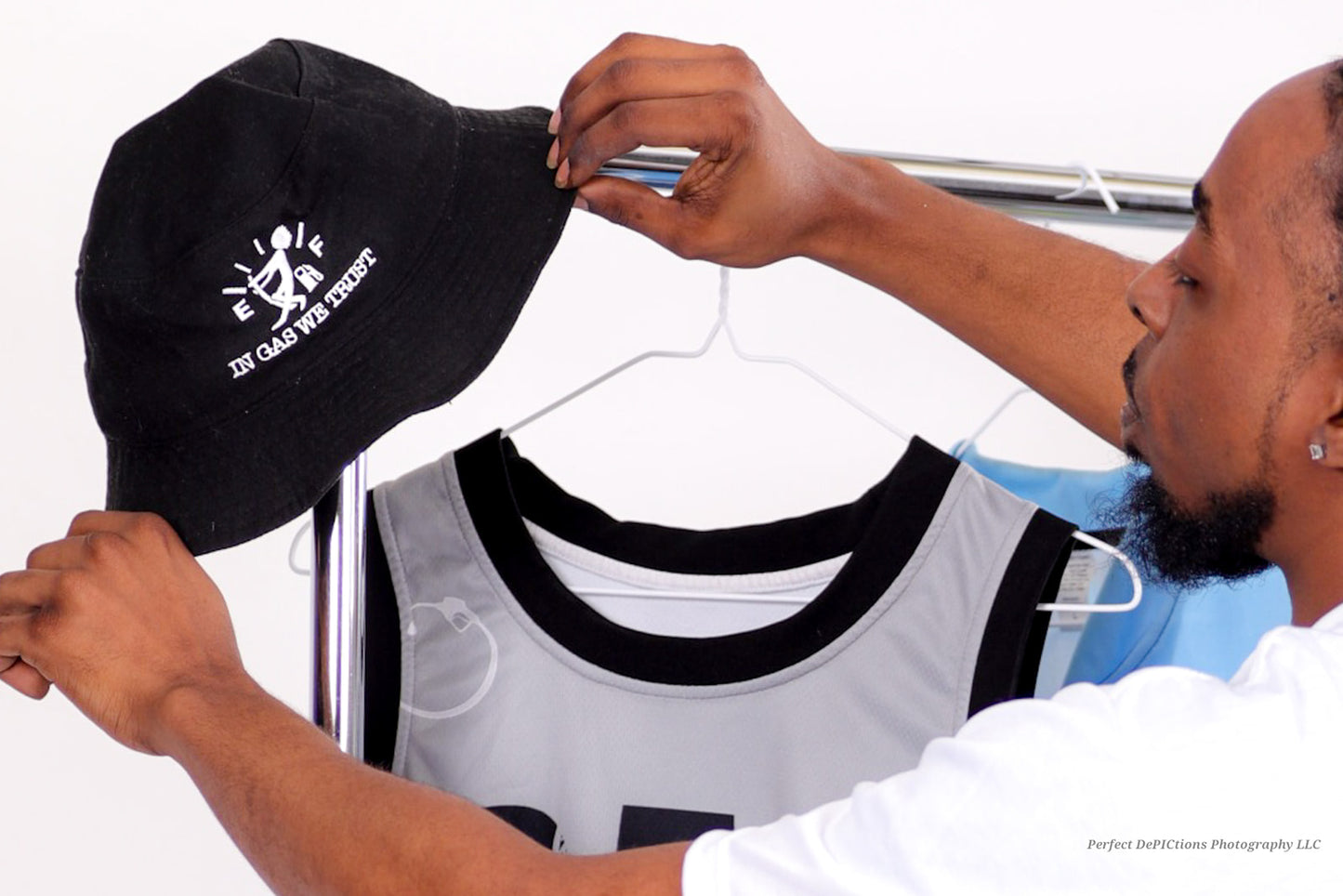 Navy or Black Bucket Gas Hat side