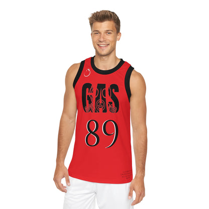 Black and Red Chicago Bulls Gas Bros Unisex Basketball Jersey