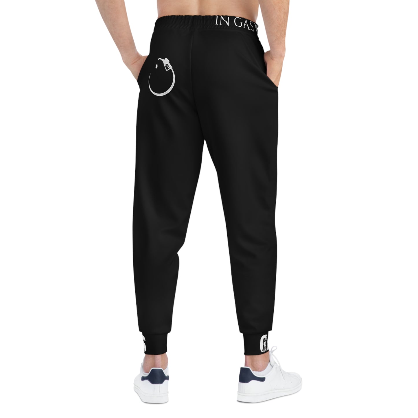 Black Gas Gauge Athletic Grey Sweat Effect Joggers