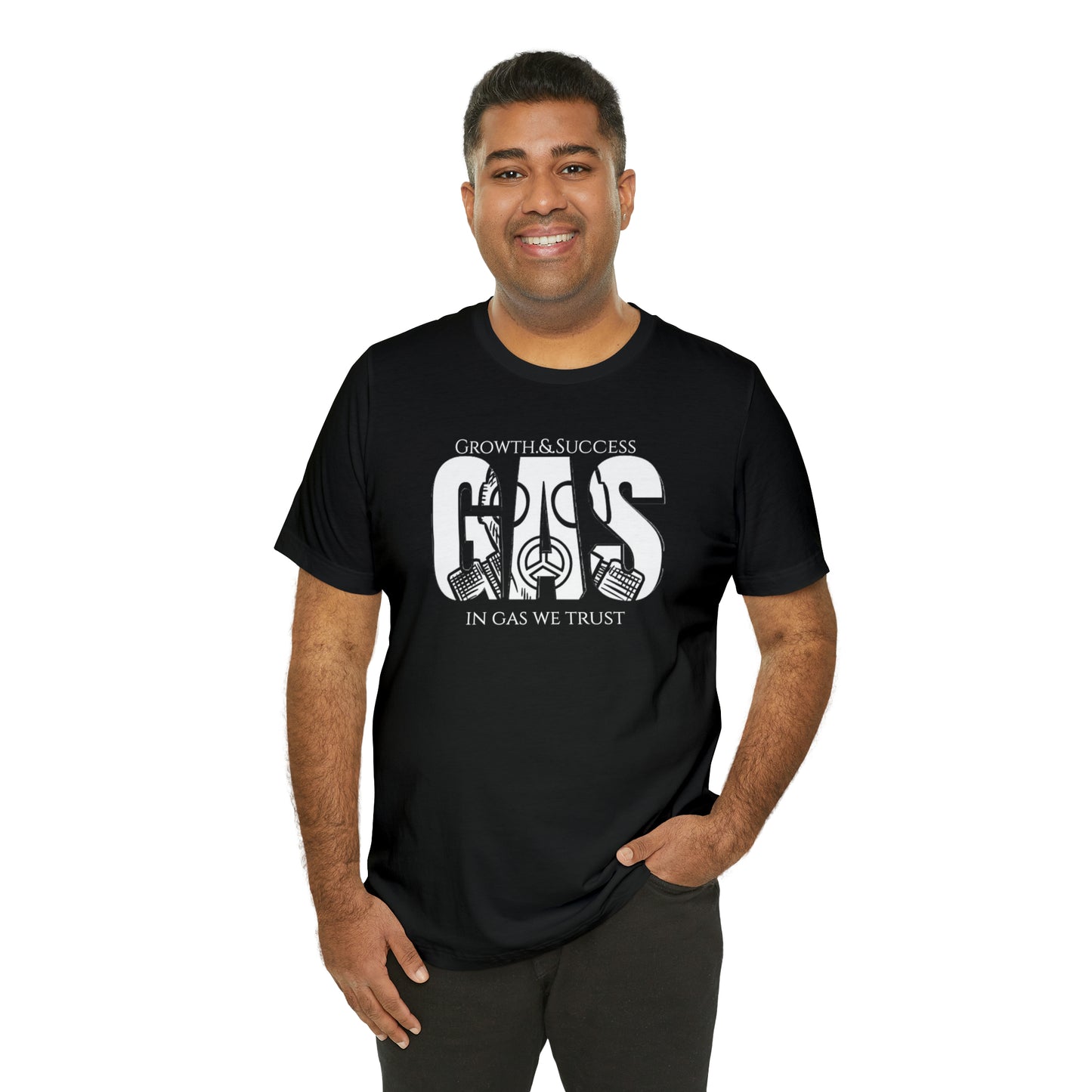 Classic Original Unisex Short Sleeve Gas Tee - White print