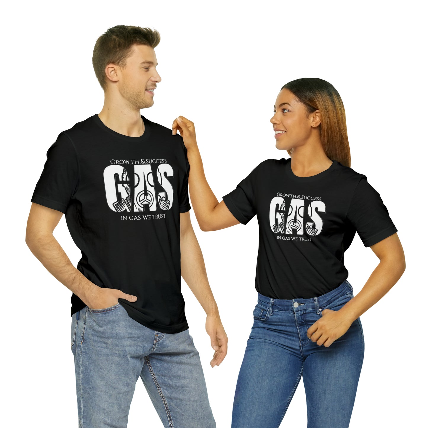 Classic Original Unisex Short Sleeve Gas Tee - White print