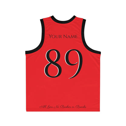 Black and Red Chicago Bulls Gas Bros Unisex Basketball Jersey