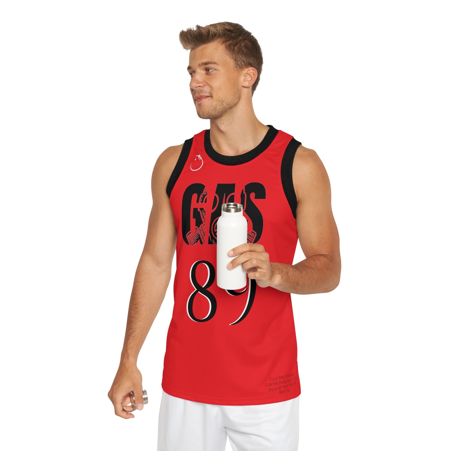 Black and Red Chicago Bulls Gas Bros Unisex Basketball Jersey