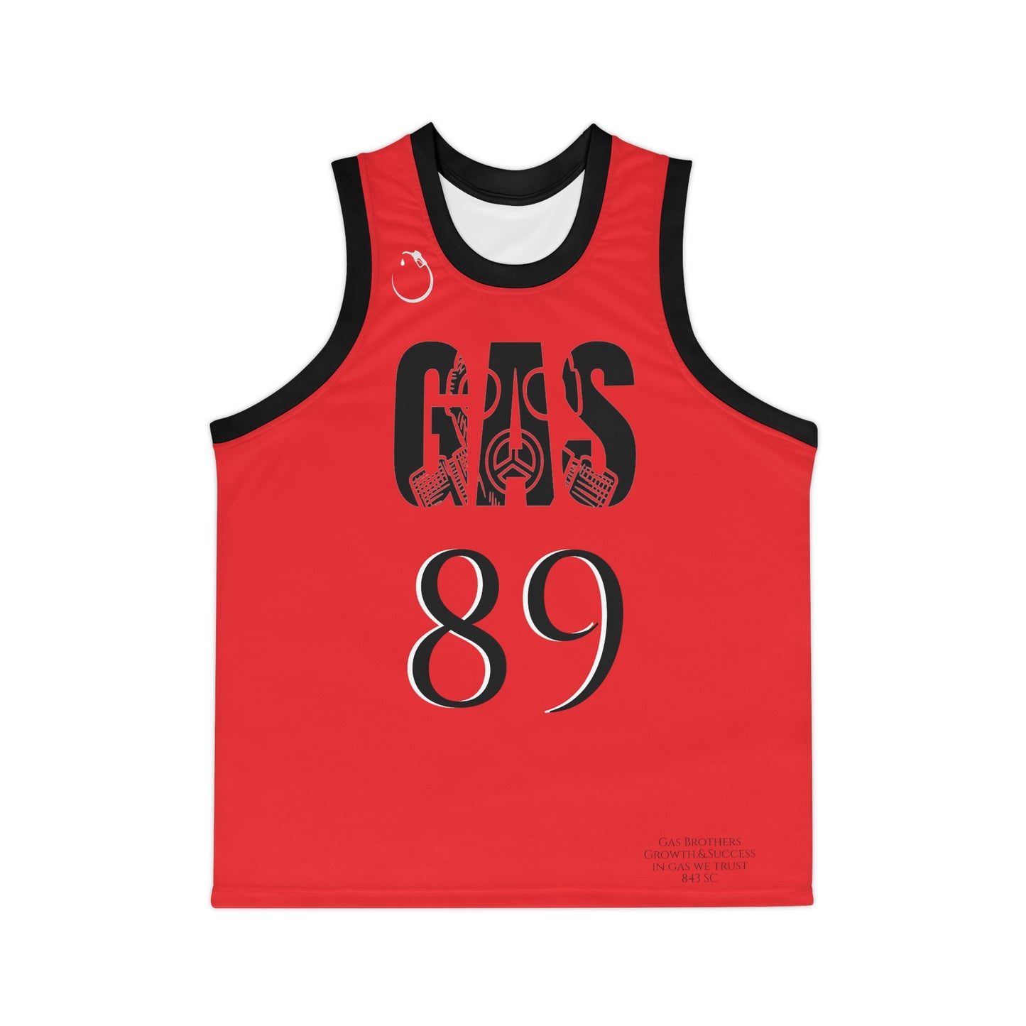 Black and Red Chicago Bulls Gas Bros Unisex Basketball Jersey