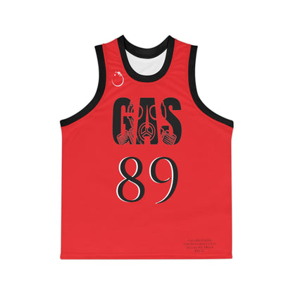 Black and Red Chicago Bulls Gas Bros Unisex Basketball Jersey