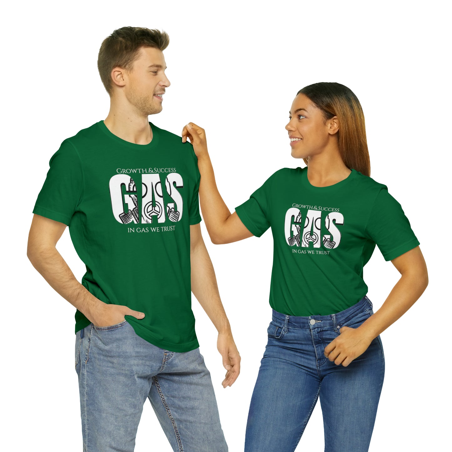 Classic Original Unisex Short Sleeve Gas Tee - White print