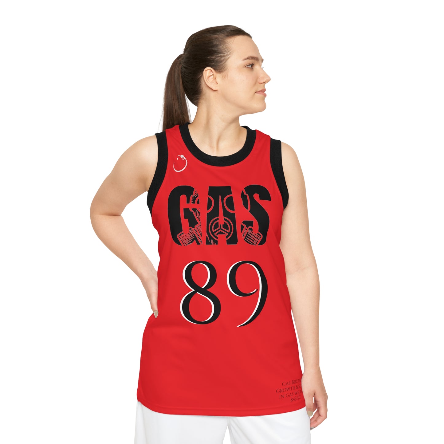 Black and Red Chicago Bulls Gas Bros Unisex Basketball Jersey