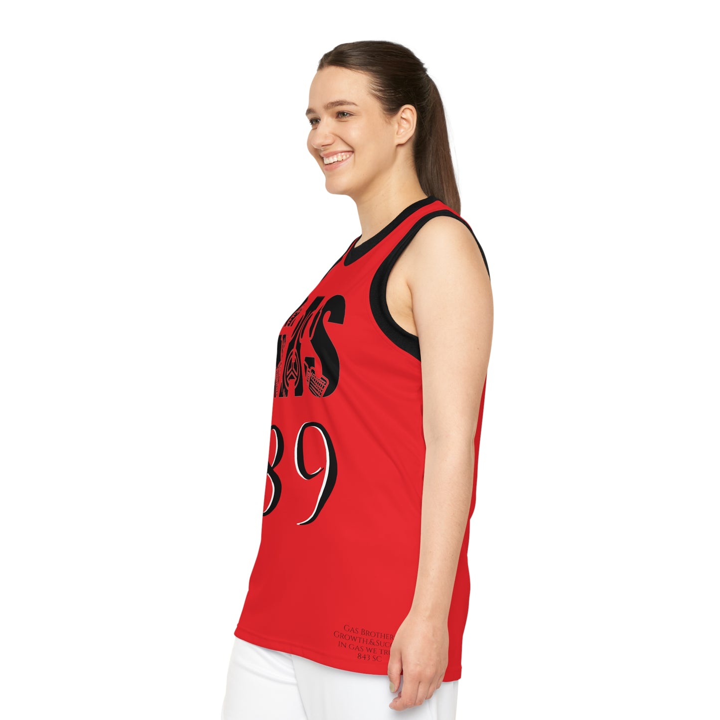 Black and Red Chicago Bulls Gas Bros Unisex Basketball Jersey