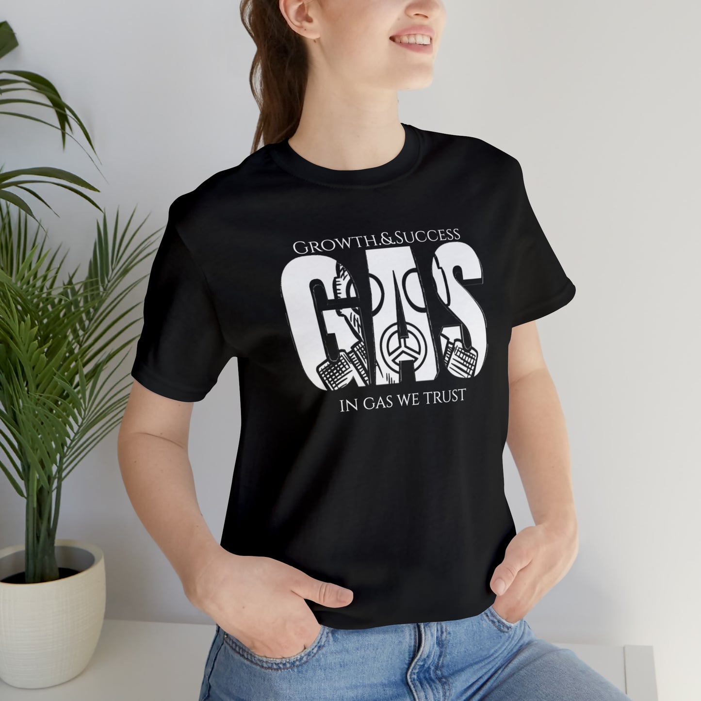 Classic Original Unisex Short Sleeve Gas Tee - White print