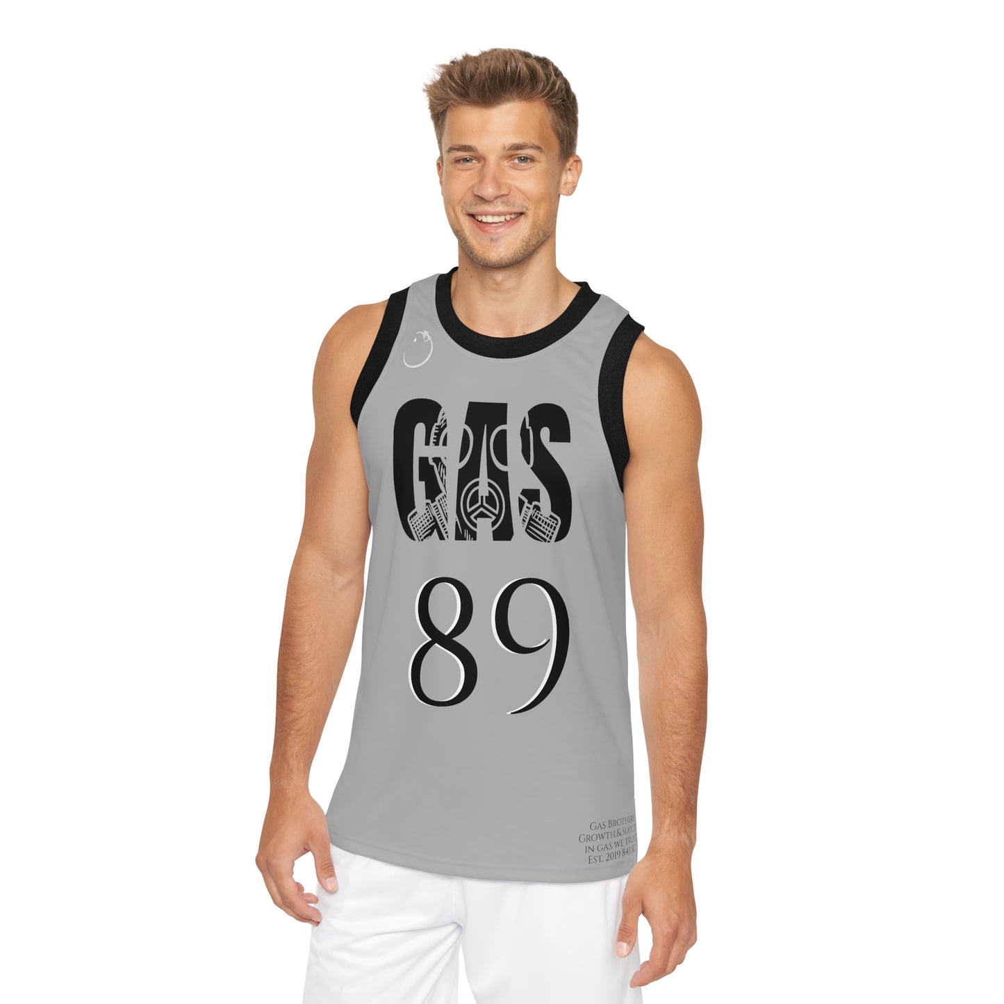 Black and Grey Cloud 9 flavored Gas Bros Unisex Basketball Jersey