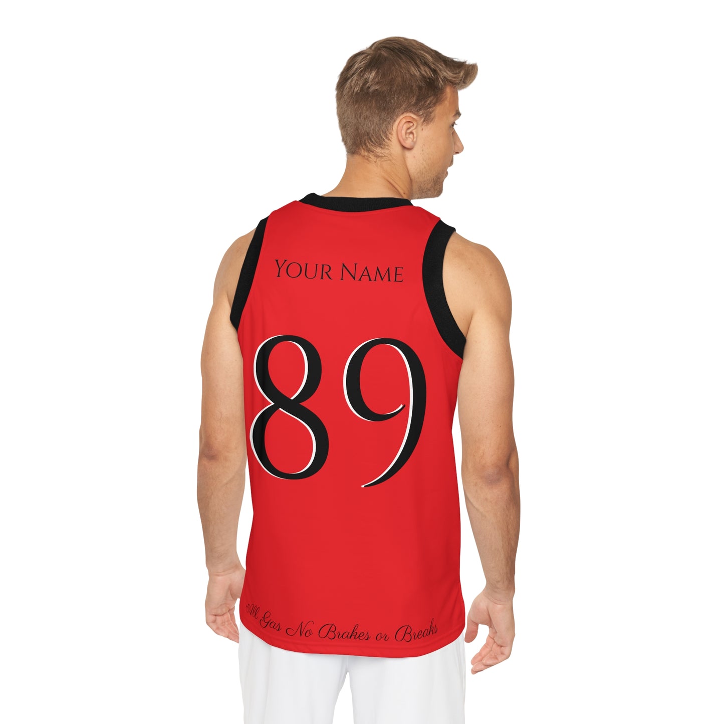 Black and Red Chicago Bulls Gas Bros Unisex Basketball Jersey