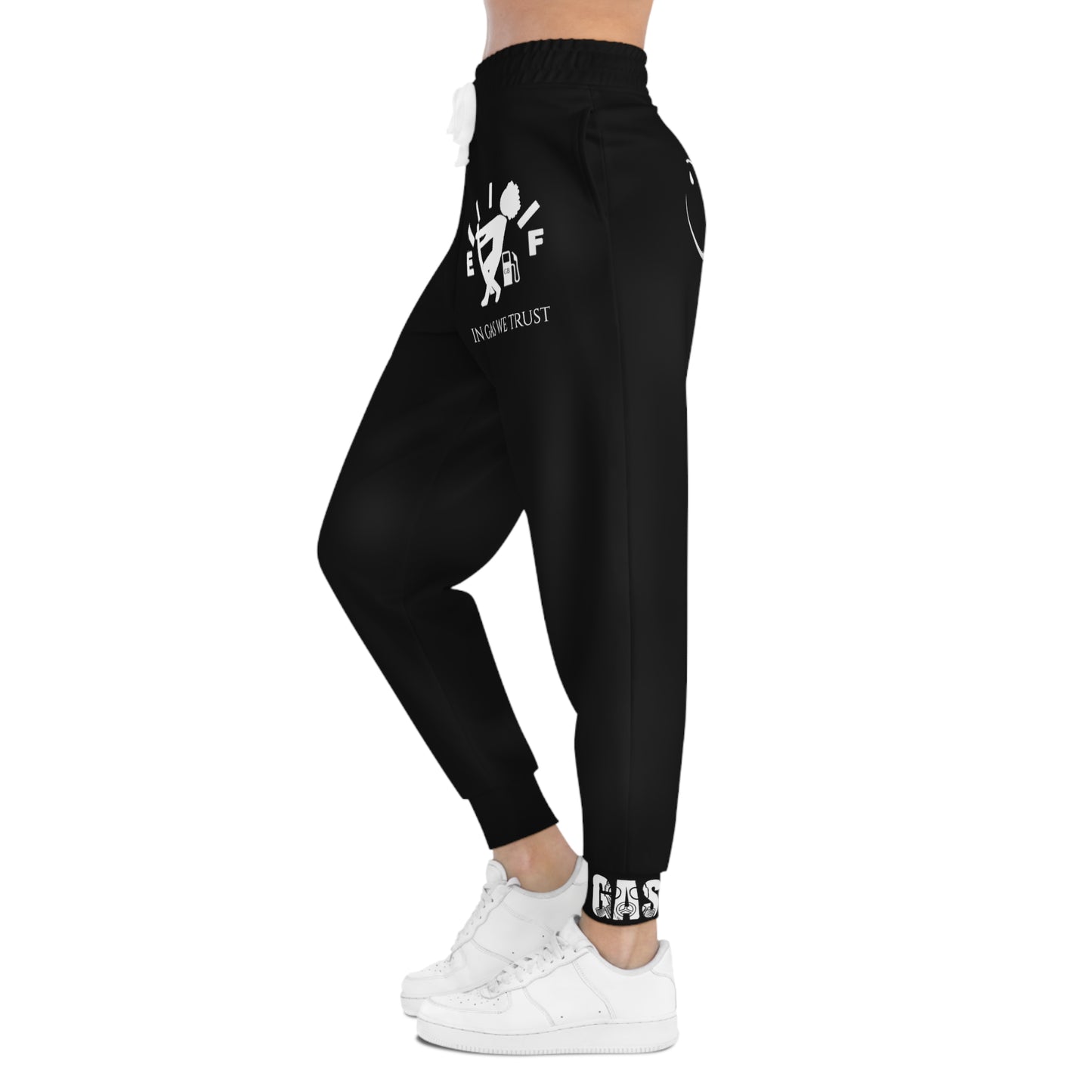 Black Gas Gauge Athletic Grey Sweat Effect Joggers