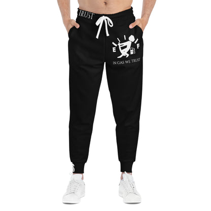 Black Gas Gauge Athletic Grey Sweat Effect Joggers