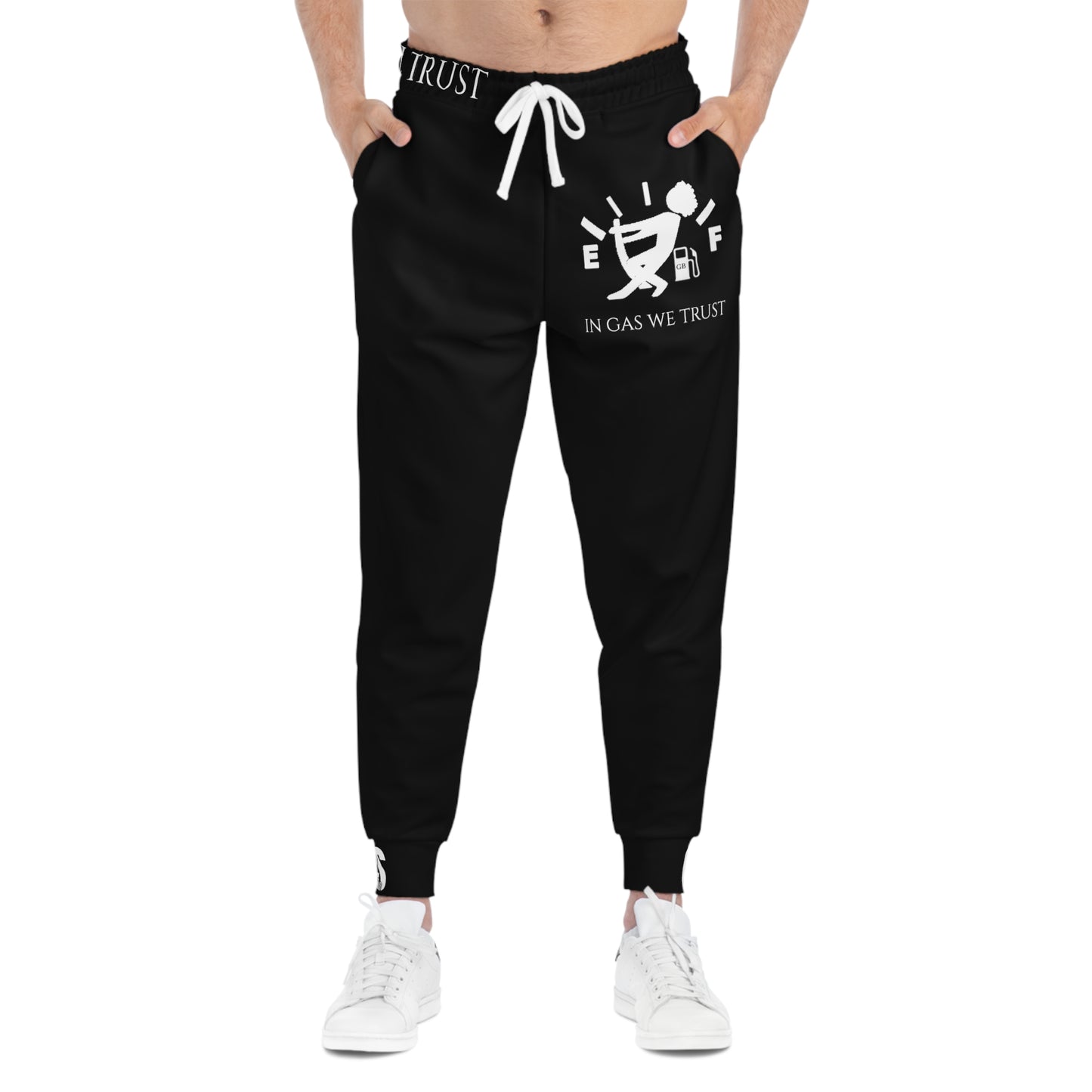 Black Gas Gauge Athletic Grey Sweat Effect Joggers