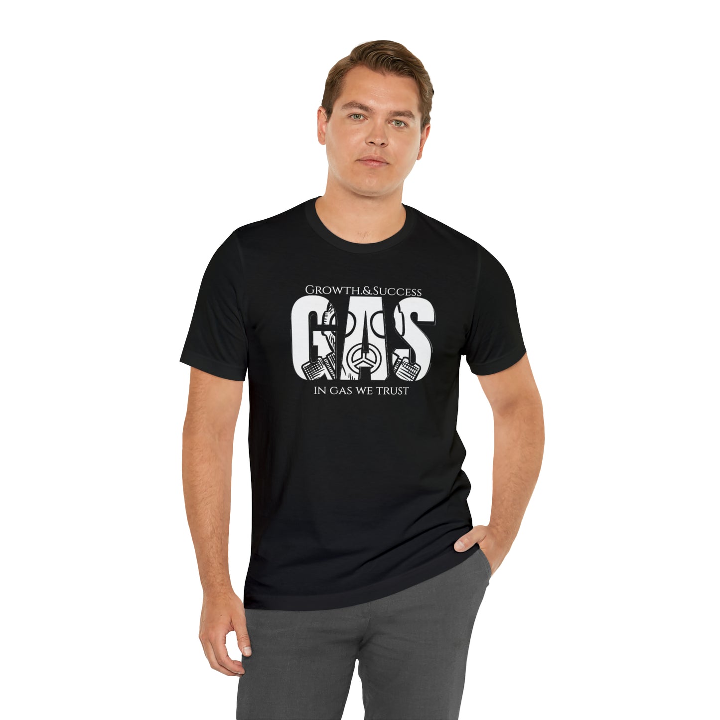 Classic Original Unisex Short Sleeve Gas Tee - White print