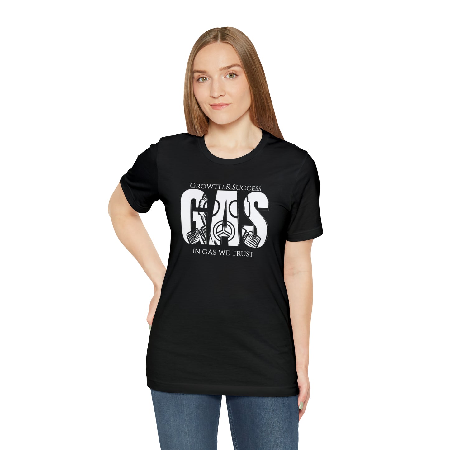 Classic Original Unisex Short Sleeve Gas Tee - White print