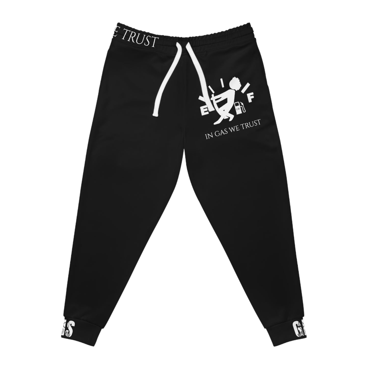 Black Gas Gauge Athletic Grey Sweat Effect Joggers