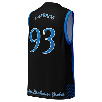 Aqua Blue Sea Gas Basketball Jersey