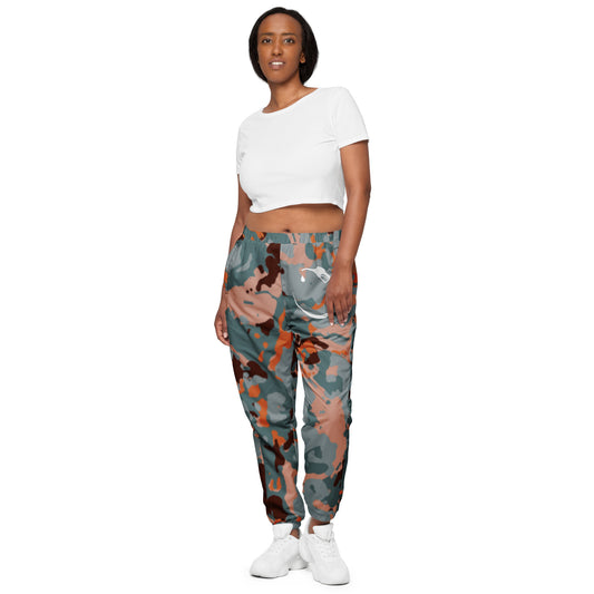 Orange Camo Sweat Track Pants front