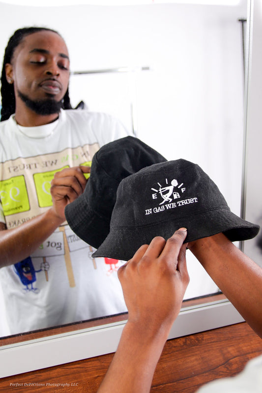 Navy or Black Bucket Gas Hat front