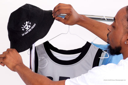 Navy or Black Bucket Gas Hat side