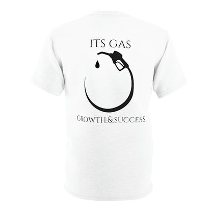 White All Gas No Breaks Billboard Unisex T shirt back