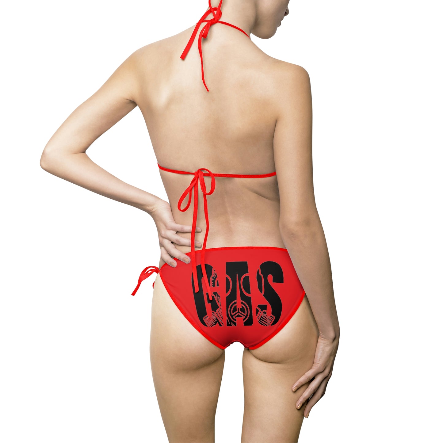 Red Women's Got Gas? 2 Piece Bikini Swimsuit back